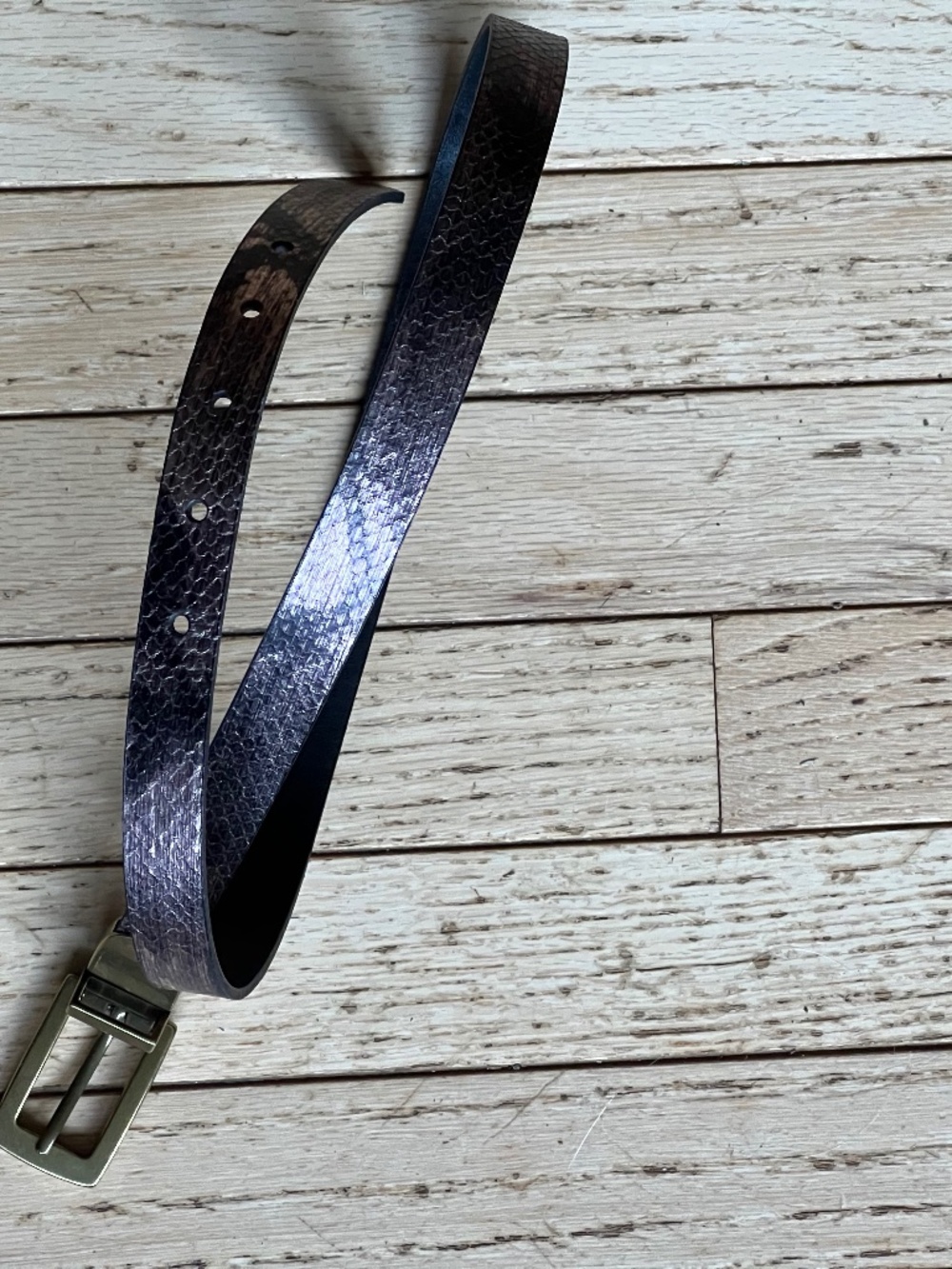 Coldwater Creek Leather Upper Metallic Gold Bronze 2011 Belt small